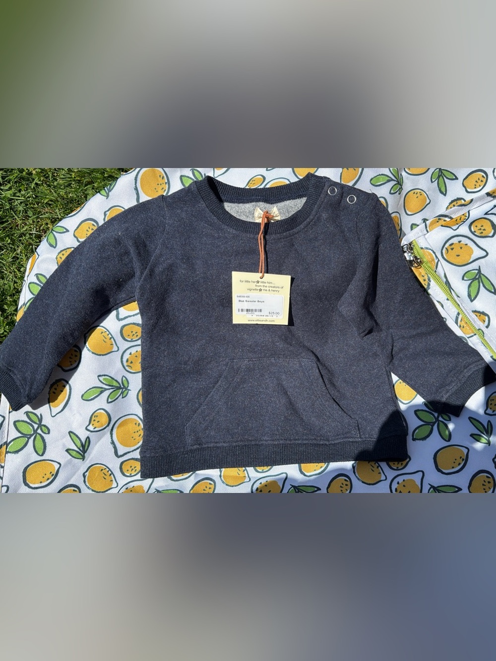 Toddler Crewneck Sweater in Heather Navy - Unbranded